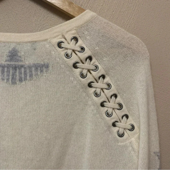 Skull Cashmere Lincoln Sweater Chalk & Heather Grey Size XS - Picture 10 of 15